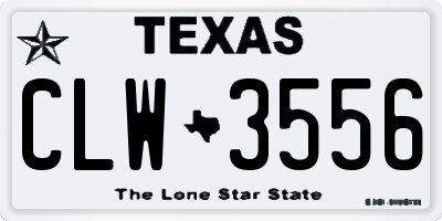 TX license plate CLW3556