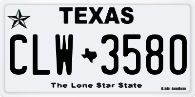 TX license plate CLW3580