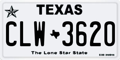 TX license plate CLW3620
