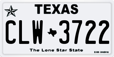 TX license plate CLW3722