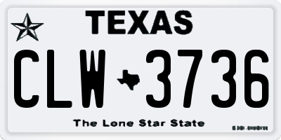TX license plate CLW3736