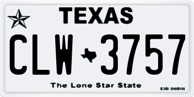 TX license plate CLW3757
