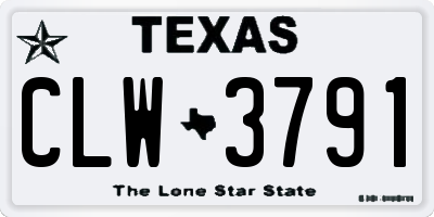 TX license plate CLW3791