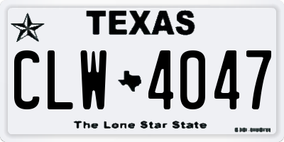 TX license plate CLW4047