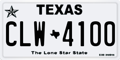 TX license plate CLW4100