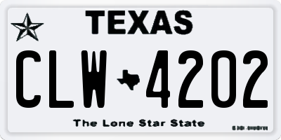TX license plate CLW4202
