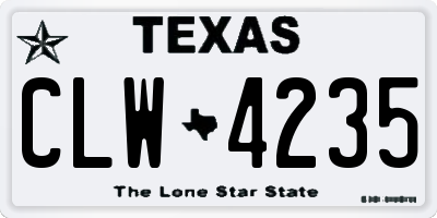 TX license plate CLW4235