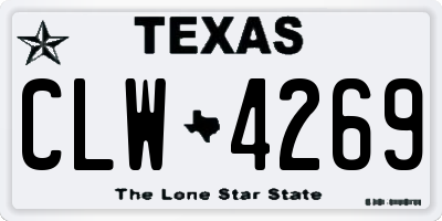 TX license plate CLW4269