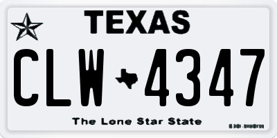 TX license plate CLW4347