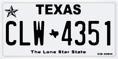 TX license plate CLW4351