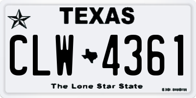 TX license plate CLW4361