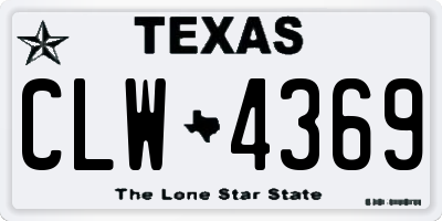 TX license plate CLW4369