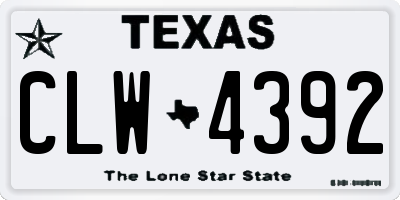 TX license plate CLW4392