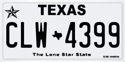 TX license plate CLW4399