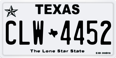 TX license plate CLW4452