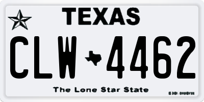 TX license plate CLW4462