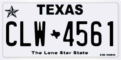 TX license plate CLW4561
