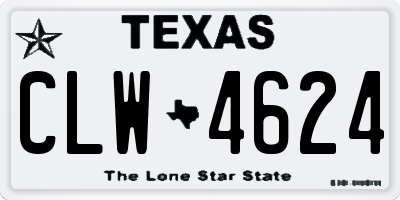 TX license plate CLW4624