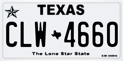 TX license plate CLW4660