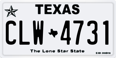 TX license plate CLW4731