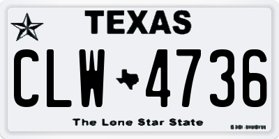 TX license plate CLW4736
