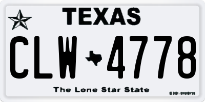 TX license plate CLW4778