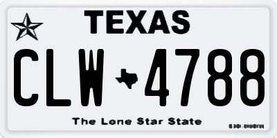 TX license plate CLW4788