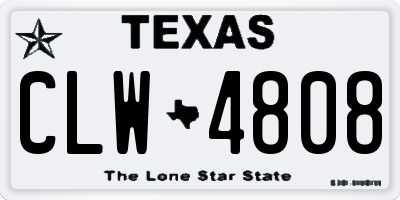 TX license plate CLW4808
