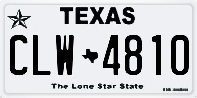 TX license plate CLW4810
