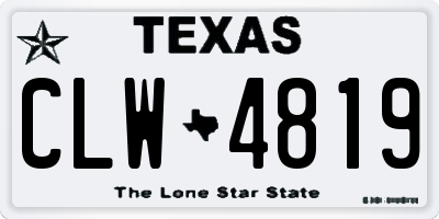 TX license plate CLW4819
