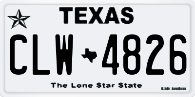 TX license plate CLW4826