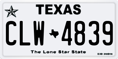 TX license plate CLW4839