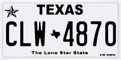 TX license plate CLW4870