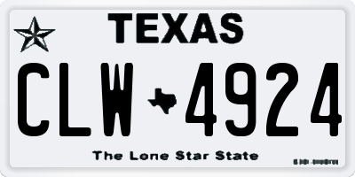 TX license plate CLW4924