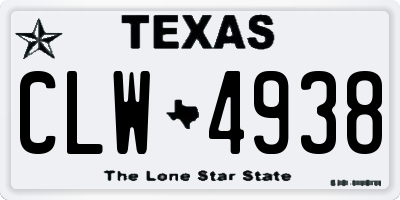 TX license plate CLW4938
