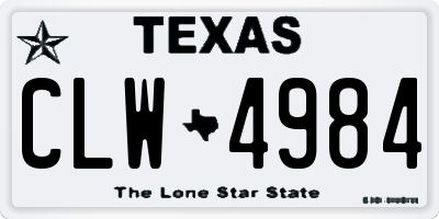 TX license plate CLW4984
