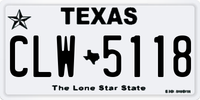 TX license plate CLW5118