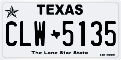 TX license plate CLW5135
