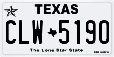 TX license plate CLW5190