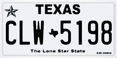 TX license plate CLW5198
