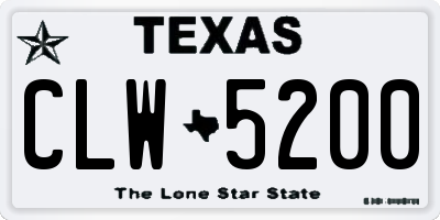 TX license plate CLW5200