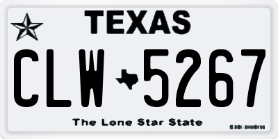 TX license plate CLW5267