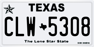 TX license plate CLW5308