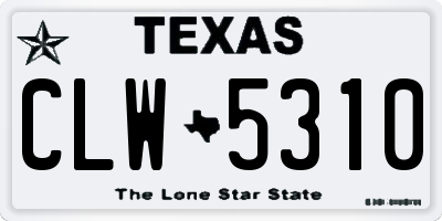 TX license plate CLW5310