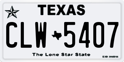 TX license plate CLW5407