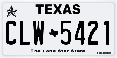 TX license plate CLW5421