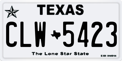 TX license plate CLW5423