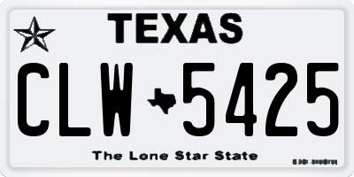 TX license plate CLW5425