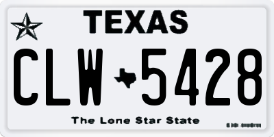 TX license plate CLW5428