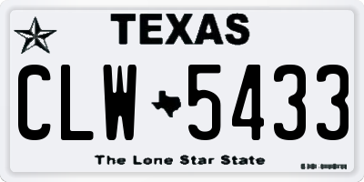 TX license plate CLW5433